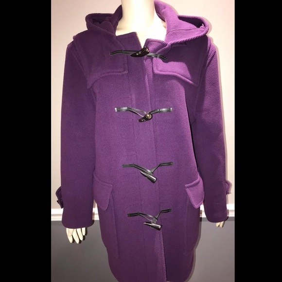 purple duffle coat